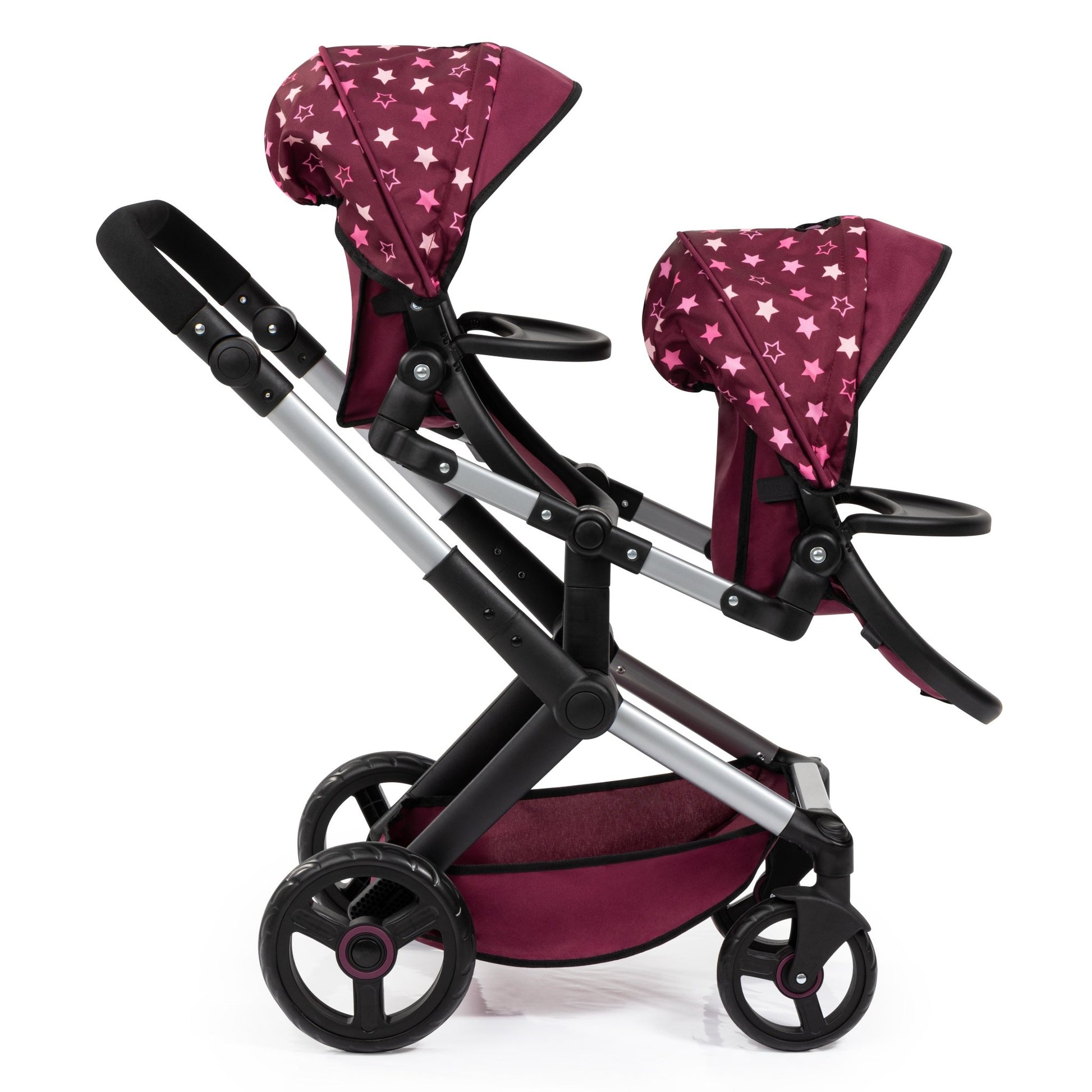 Bayer - Baby Doll Xeo Twin Pram For Two Dolls With Basket & Bag - Marah Kids