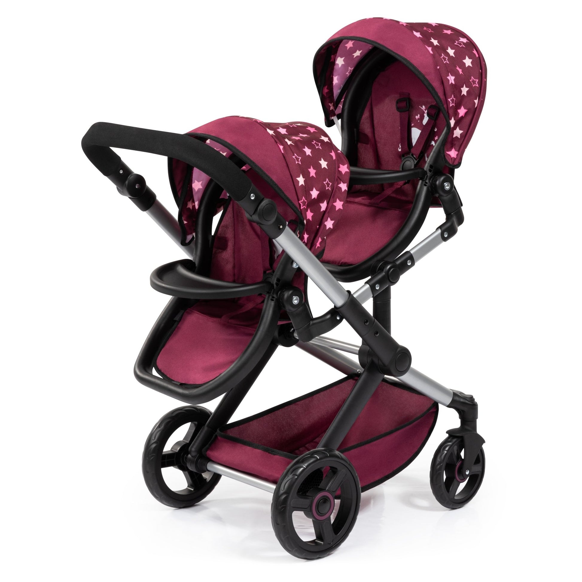 Bayer - Baby Doll Xeo Twin Pram For Two Dolls With Basket & Bag - Marah Kids