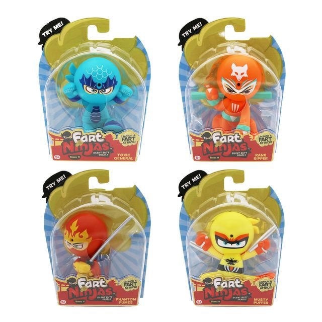 Fart Ninjas Series 11 4 - Pack Motion Activated Prank Figures - Marah Kids