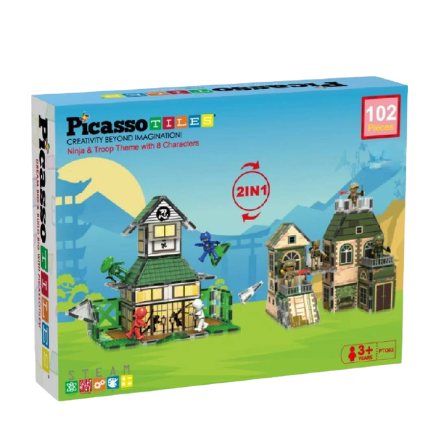 Picasso Magmetic Tiles Ninja Troop Theme 102 - pieces - Marah Kids