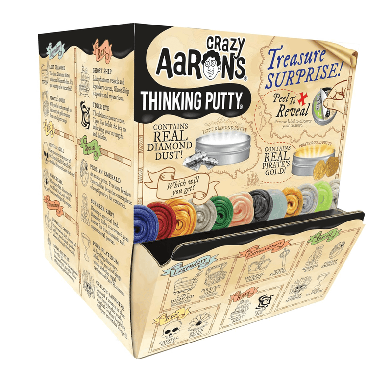 Crazy Aaron's - Treasure Surprise 60 Count Mini Tin Assortment in Display Bin - Marah Kids