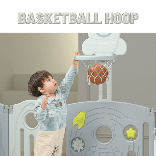 Kids Astronaut Playpen - W/ Basketball Hoop - 16 pcs - Marah Kids