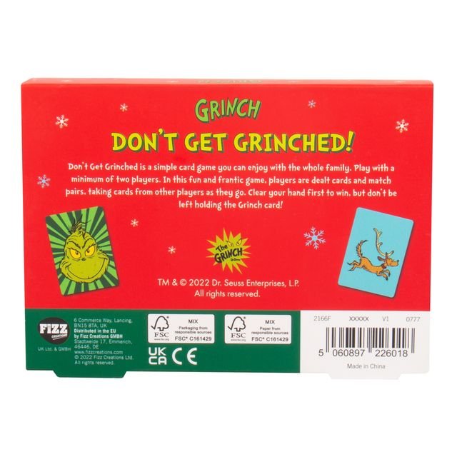 Fizz Creation The Grinch Don'T Get Grinched Card Game - Marah Kids