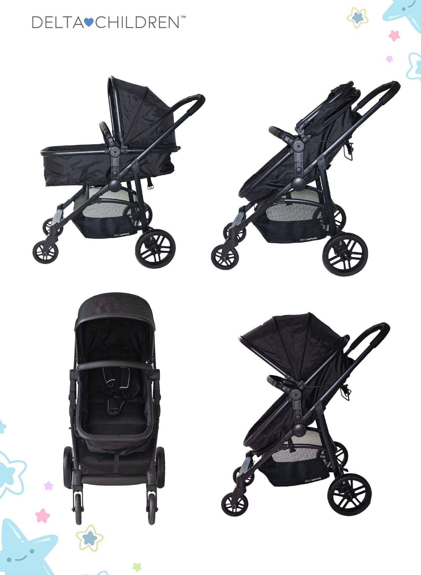 Delta Easy One-Fold Ultralight 2-in-1 Baby Stroller with Reversible Seat