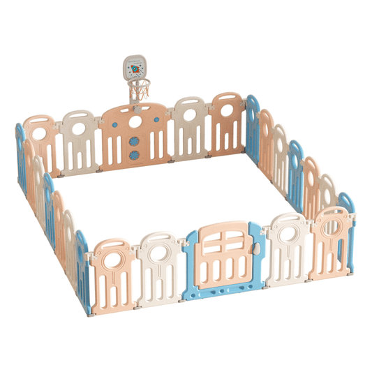 Kids Playpen w/ Basketball Hoop - 24 pcs - Marah Kids
