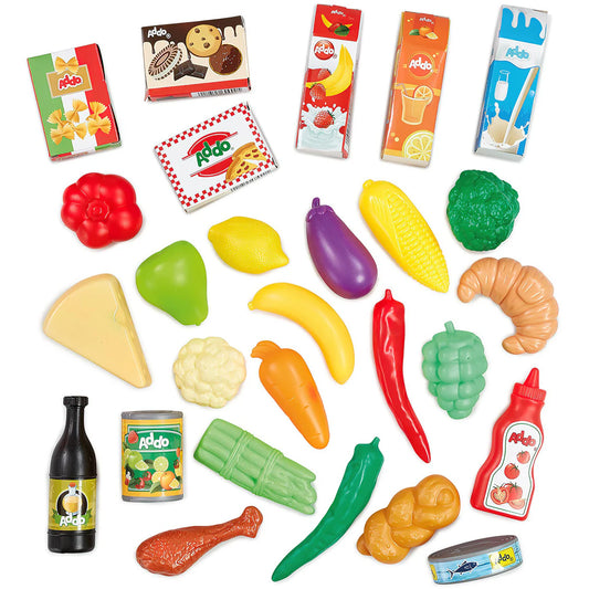 Addo Busy Me Shop Basket, Basket with Pretend Food Accessories - Fruit, Vegetables, Pretend Play Toy, Roleplay