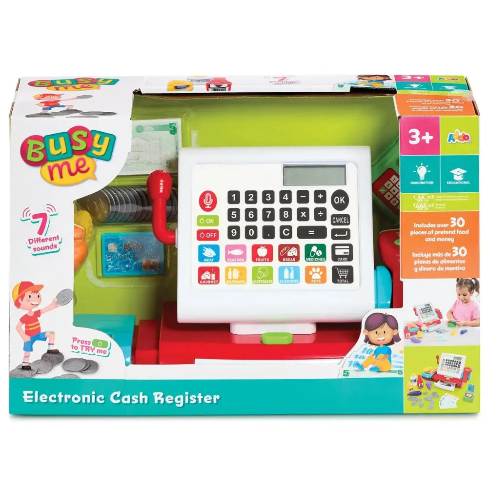 Busy Me Cash Register with 30-Pieces, Pretend Play Toy, Imagination & Roleplay, Kids Toys