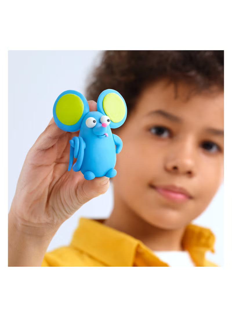 Hey Clay - Fluffy Pets PERSIAN CAT Colourful modelling air-dry clay, 3 cans with fun interactive app for kids 3 years