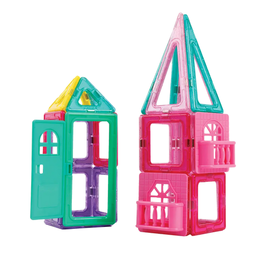 Addo Magnimake Castle Set 27-Pieces, Design, Construct & Build Endless 2-D or 3-D Structures with Magnetic Tiles, Educational Toy