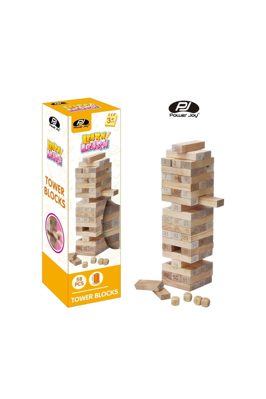 Power Joy Tower Blocks 54 pieces with 4 Dices