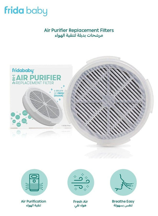 Frida Baby 3 - in - 1 Air Purifier HEPA Replacement Filter – Removes Dust, Odors, Allergens & Bacteria | Baby Room Air Care | 90 - Day Use - Marah Kids