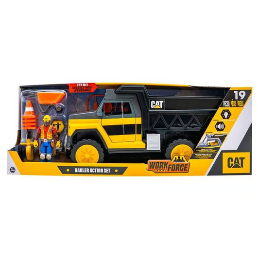 CAT Workforce Hauler Action Set – 18+ Piece Construction Playset - Marah Kids