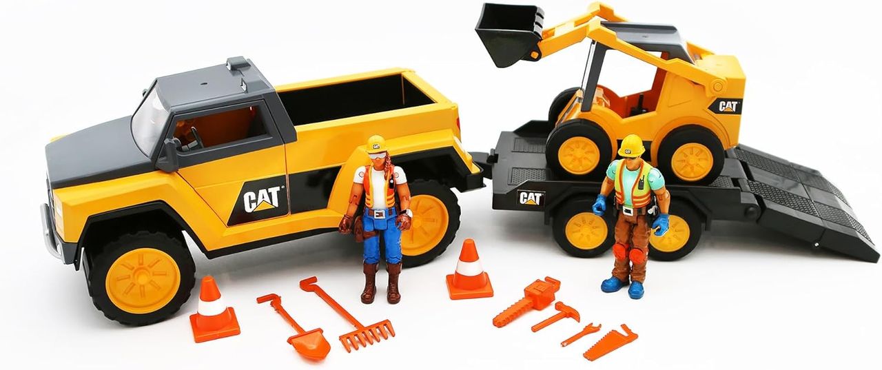 CAT WorkForce Skidsteer & Pick - Up Truck Crew Set Playset - Marah Kids