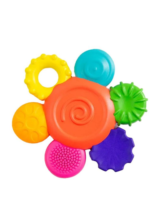 Colorful Sassy Inspire the Senses Flower Teether Rattle for Babies 3+ Months - Marah Kids