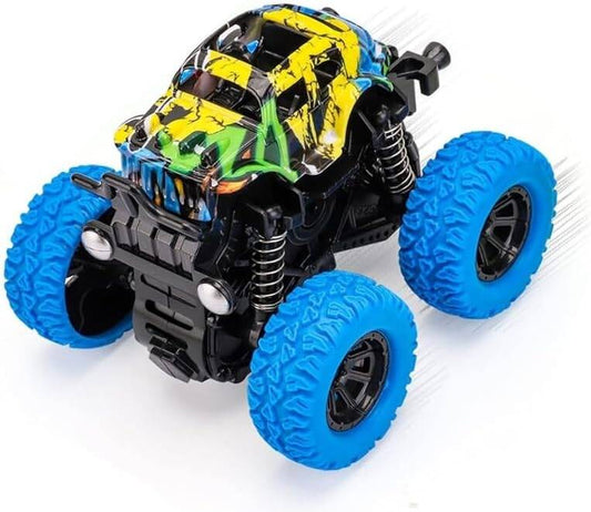 D - Power - Friction Stunt Monster Truck - Blue | Inertia Drive, Safe for Kids, Great Gifts | 3+ - Marah Kids