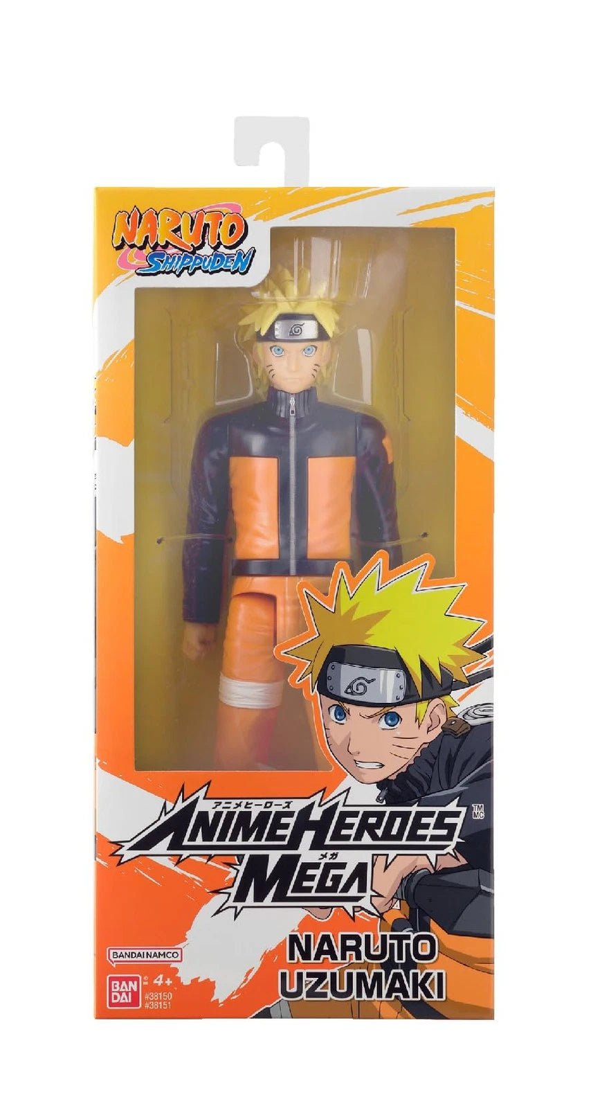 Bandai Anime Heroes Naruto Shippuden Naruto Uzumaki 12” Mega Action Figure - Marah Kids