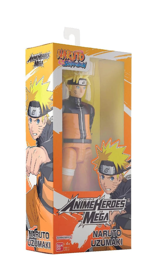 Bandai Anime Heroes Naruto Shippuden Naruto Uzumaki 12” Mega Action Figure - Marah Kids