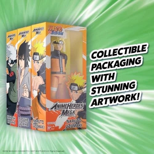 Bandai Anime Heroes Naruto Shippuden Naruto Uzumaki 12” Mega Action Figure - Marah Kids
