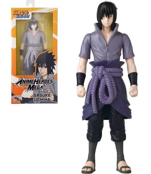 Bandai Anime Heroes Naruto Shippuden Sasuke Uchiha 12” Mega Action Figure - Marah Kids