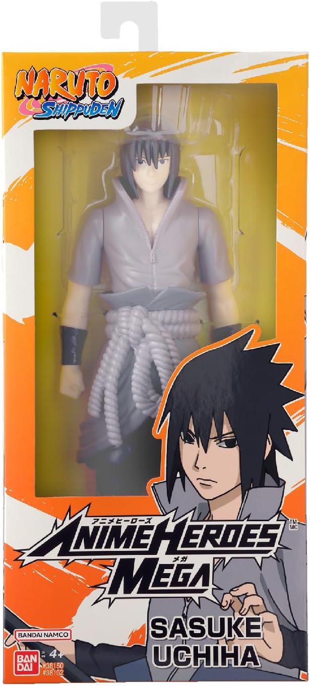 Bandai Anime Heroes Naruto Shippuden Sasuke Uchiha 12” Mega Action Figure - Marah Kids
