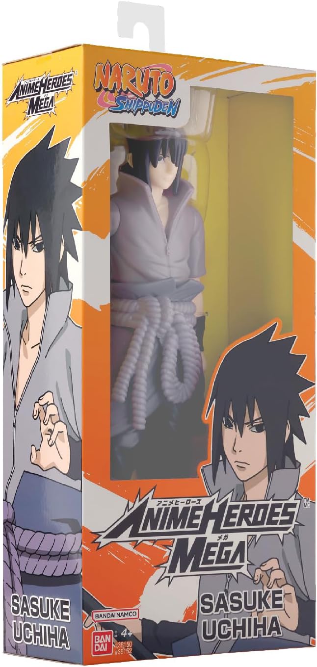 Bandai Anime Heroes Naruto Shippuden Sasuke Uchiha 12” Mega Action Figure - Marah Kids