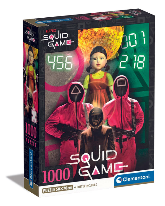 CLEMENTONI PUZZLE HQC SQUID GAME+POSTER 1000 - Marah Kids
