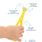 Frida Baby Triple - Angle Tooth hugger Training Toothbrush for Toddlers – 3 - Sided Soft Bristles, Easy Grip, Suction Base, Blue Bristle Fade Indicator - Marah Kids