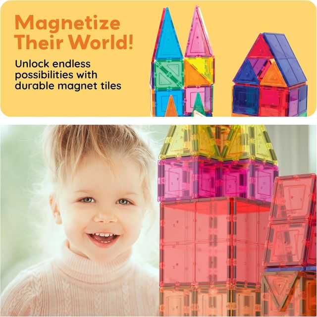 Picasso Magnetic Tiles Building Blocks 60 - pieces - Marah Kids