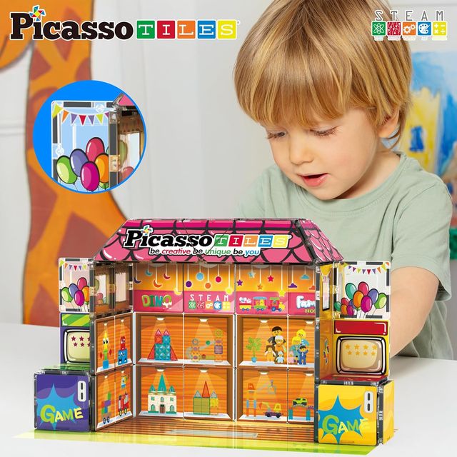 Buy Picasso Magnetic Tiles Toy Shop 60-pieces Online in UAE | Marah Kids
