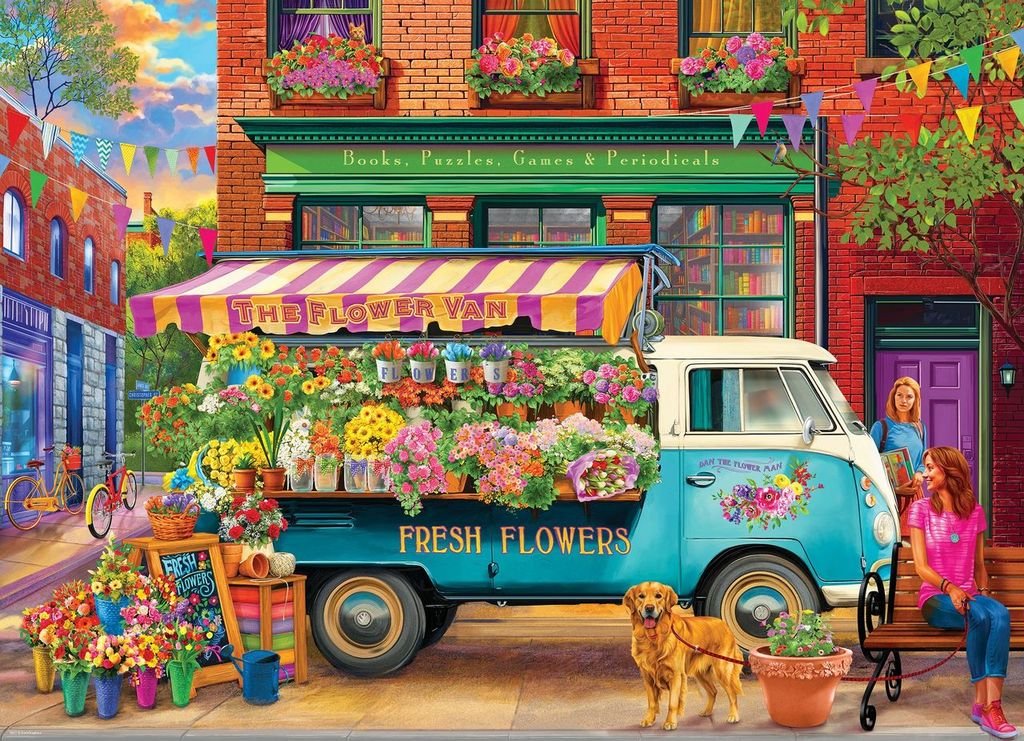Eurographics Puzzle 1000 The Flower Van - Marah Kids