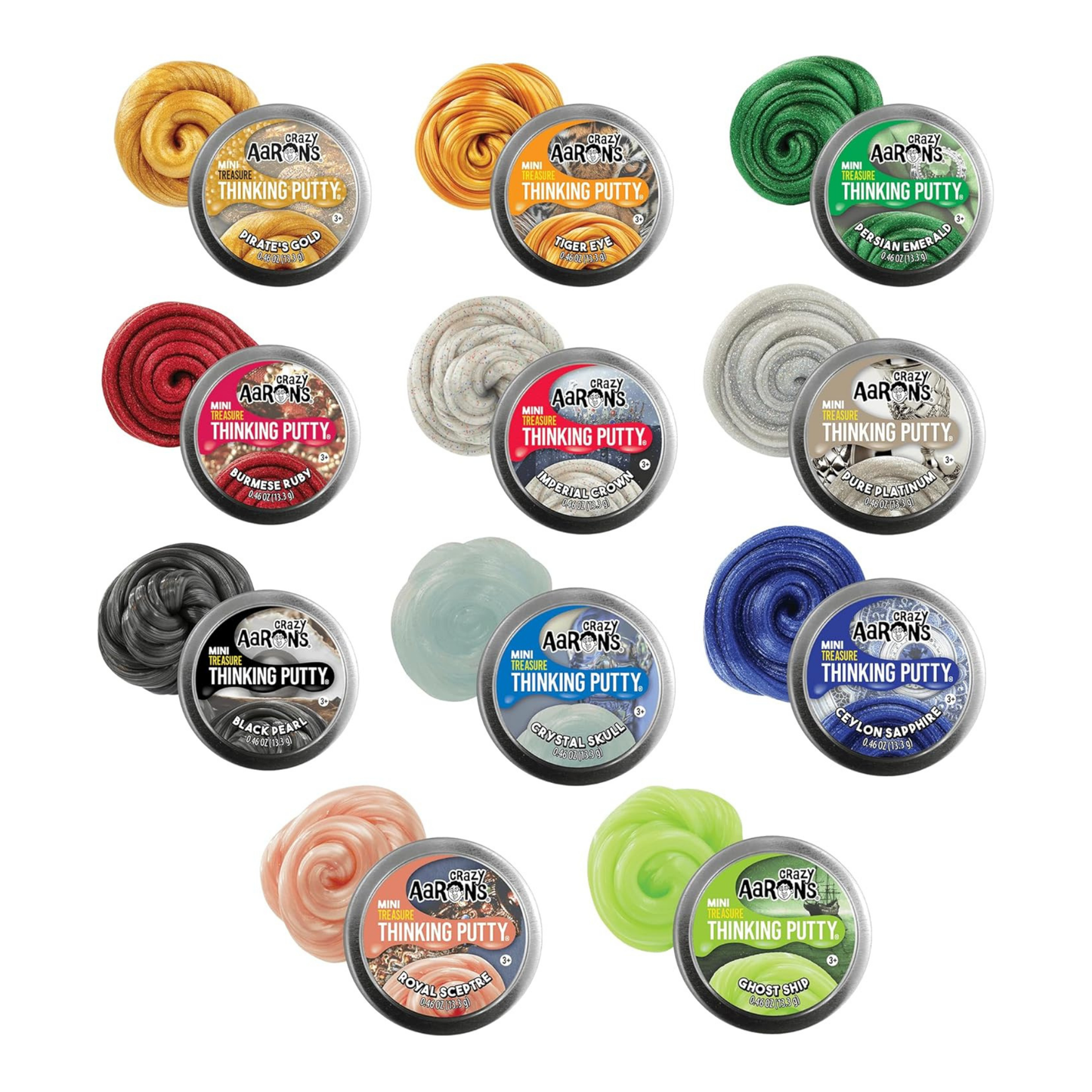 Crazy Aaron's - Treasure Surprise 60 Count Mini Tin Assortment in Display Bin - Marah Kids