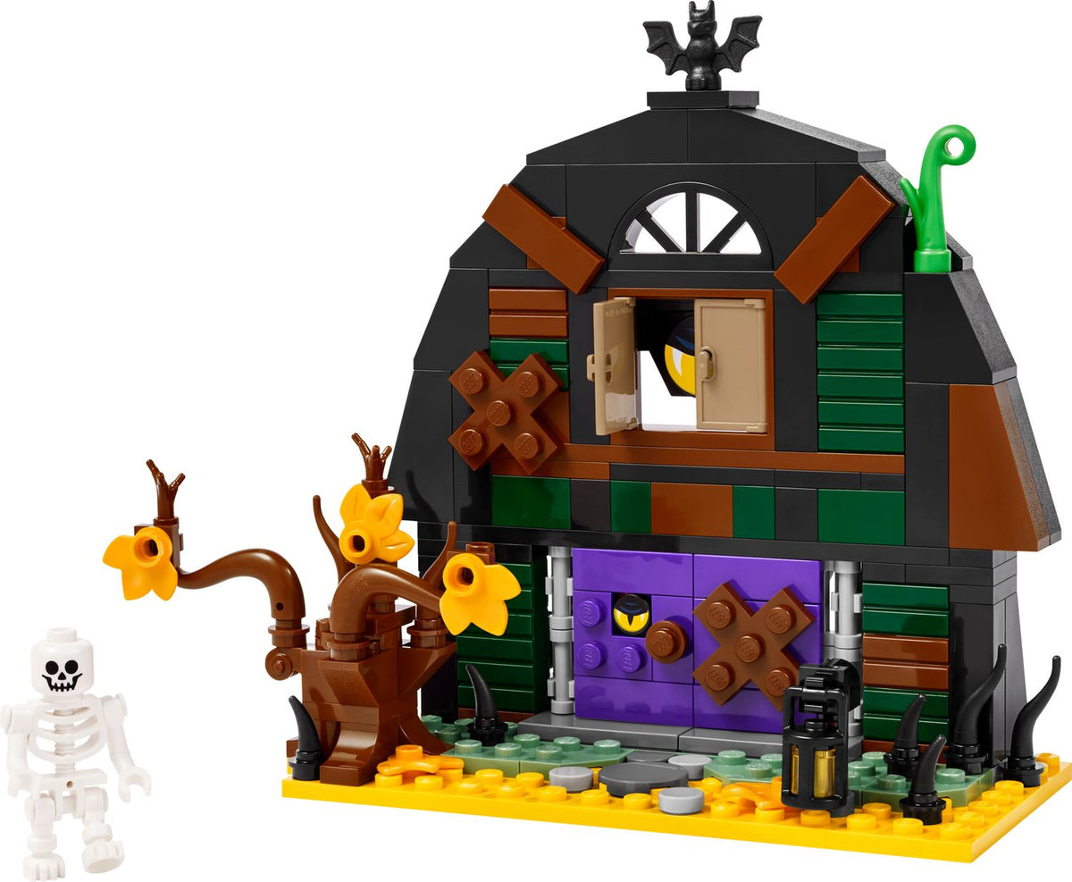 LEGO Halloween Barn 40721 built model with skeleton