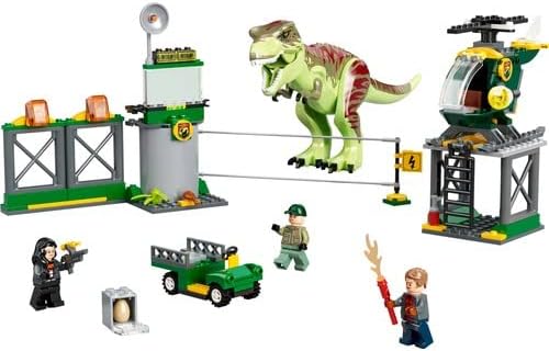 LEGO 76944 Jurassic World T. rex Dinosaur Breakout with Airport, Helicopter and Buggy Car