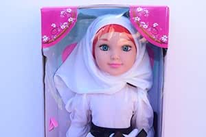 Dimian - Bambolina Talking  Arabic  Doll In White Outfits With Hair Accessories.