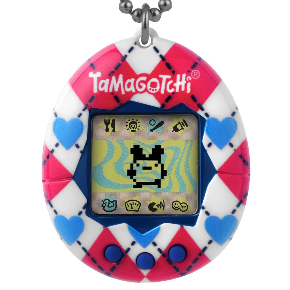 Bandai Tamagotchi Original Argyle Heart Design Electronic Pet, Battery Operated - Marah Kids