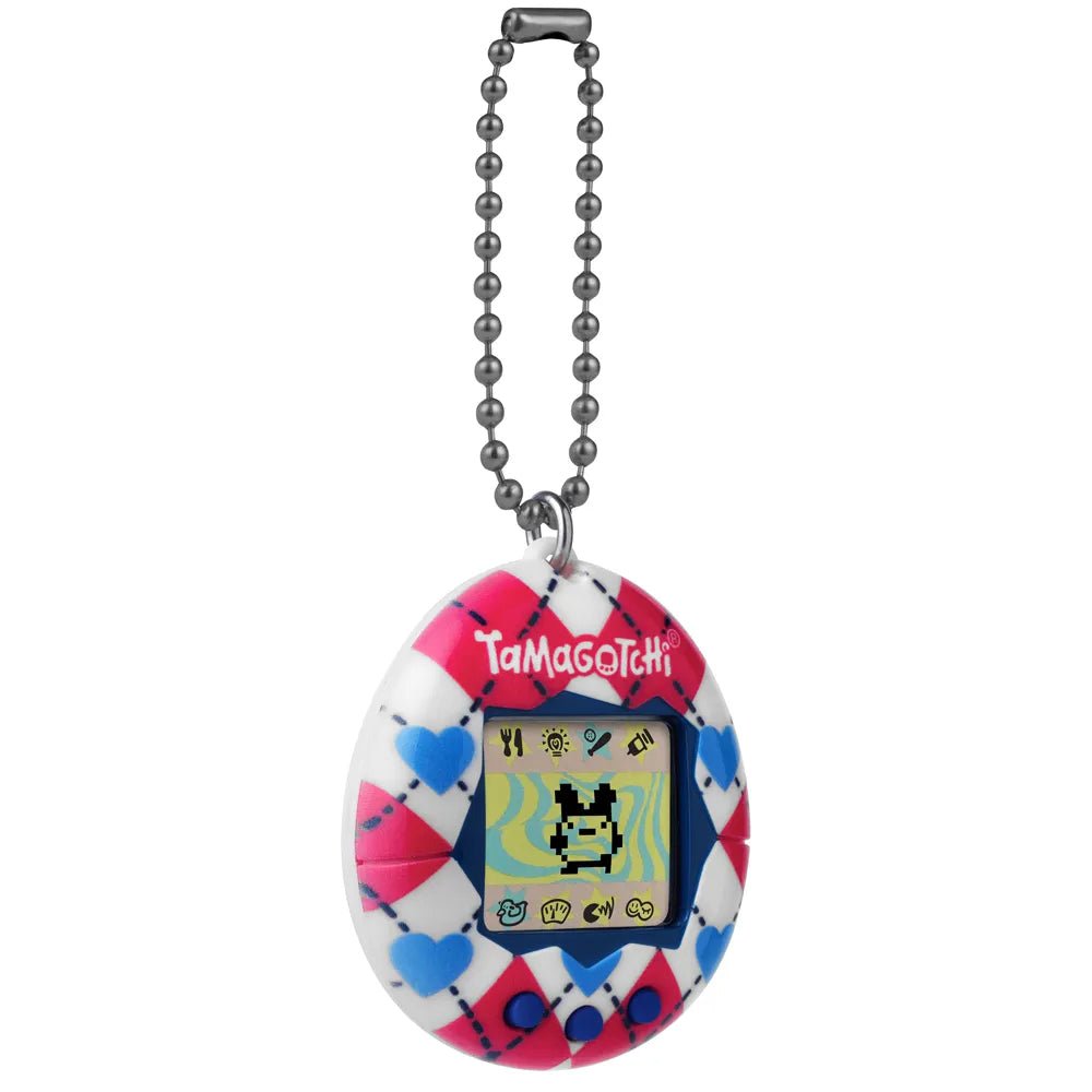 Bandai Tamagotchi Original Argyle Heart Design Electronic Pet, Battery Operated - Marah Kids