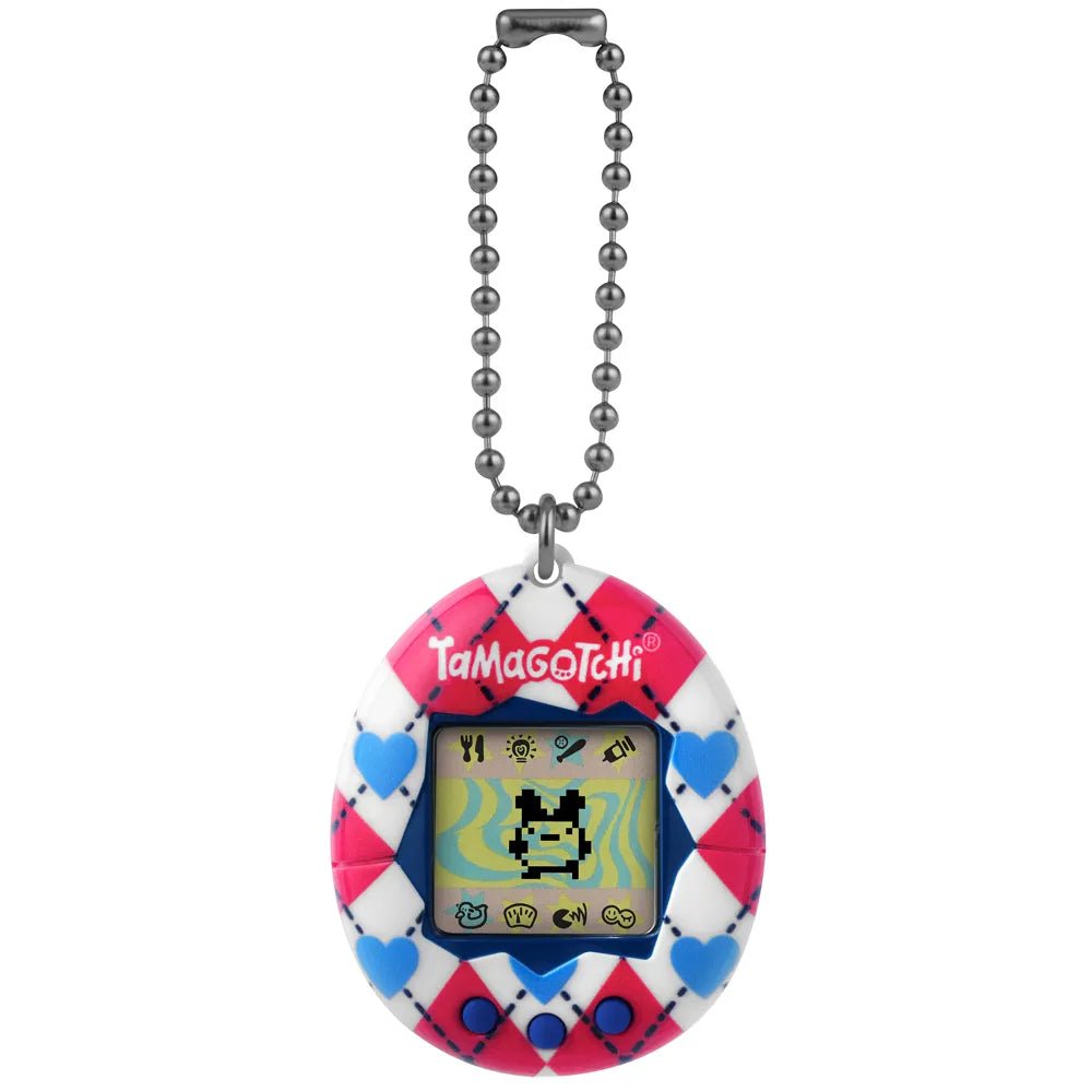 Bandai Tamagotchi Original Argyle Heart Design Electronic Pet, Battery Operated - Marah Kids