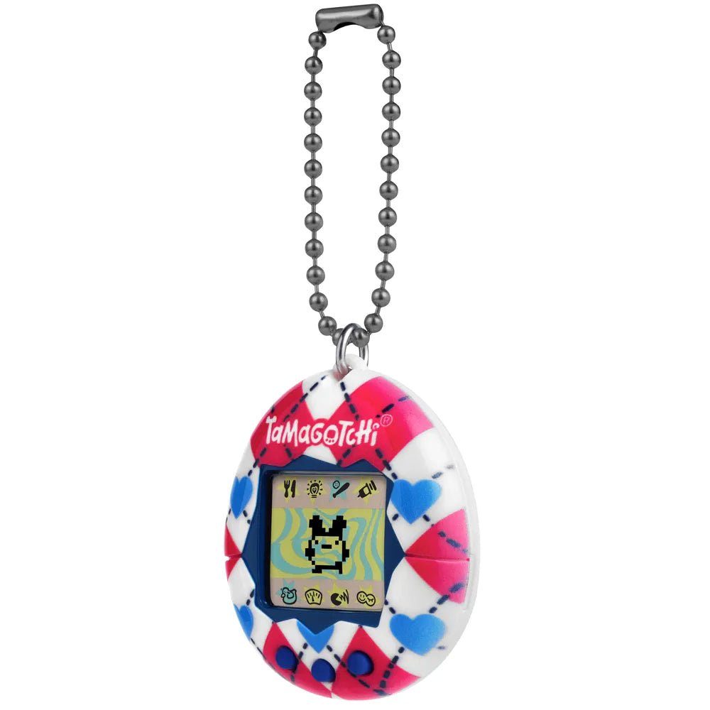 Bandai Tamagotchi Original Argyle Heart Design Electronic Pet, Battery Operated - Marah Kids