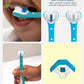 Frida Baby Triple - Angle Tooth hugger Training Toothbrush – Toddler Oral Care, Soft Bristles, 3 - Sided Cleaning, Easy Grip, Suction Base, Blue Bristles Fade for Replacement Reminder - Marah Kids