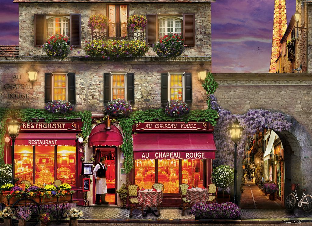 Eurographics Puzzle 1000 The Red Hat Restaurant Paris - Marah Kids