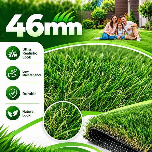 Toyemporium 46mm Artificial Grass – Natural-Looking Synthetic Turf for Gardens & Outdoor Spaces