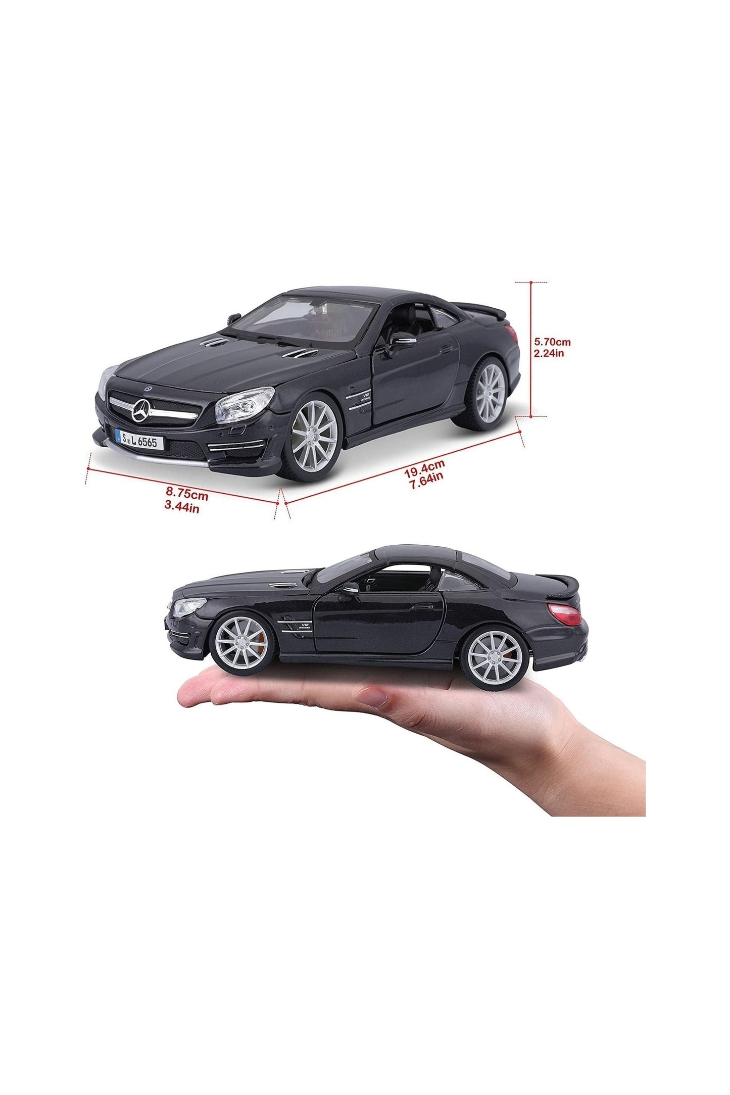 نموذج مصبوب من سيارة مرسيدس بنز SL 65 AMG من Bburago بمقياس 1:24