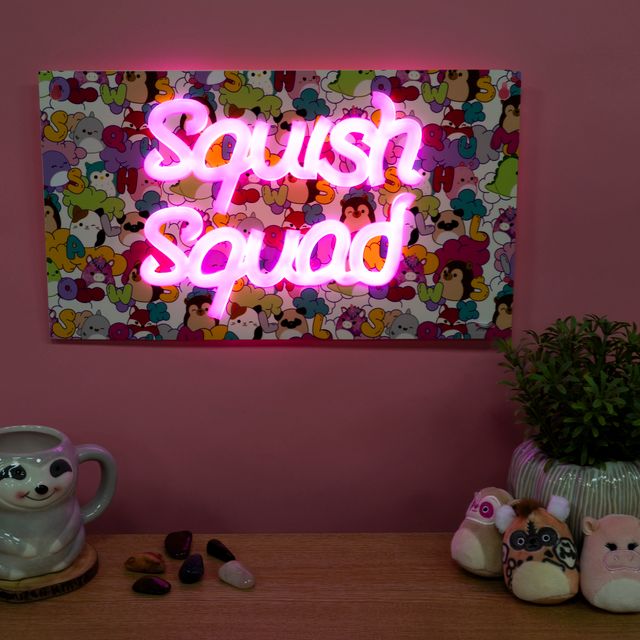 Fizz Creation Squishmallows Squish Squad Neon Wall Light Usb Powered - Marah Kids