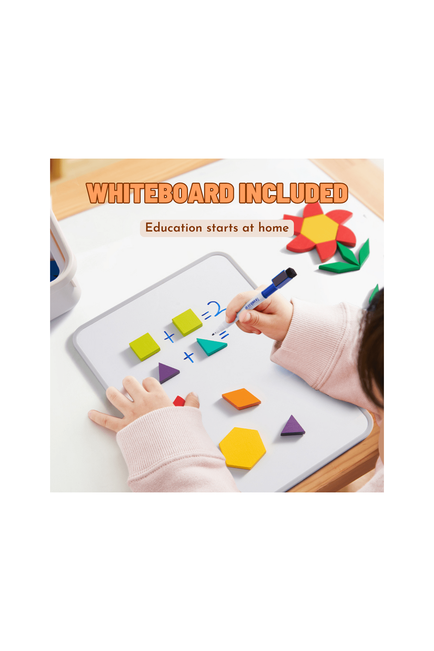 Magnetic Wooden Geometry Blocks - 250 Pcs