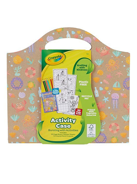 Crayola Activity Craft Case | It is thoughtfully packed with a range of art supplies that inspire creativity, improve fine motor skills, and offer hours of endless fun wit , 12 mini coloring pencils, 2 sticker sheets | Ages 5+ - Marah Kids