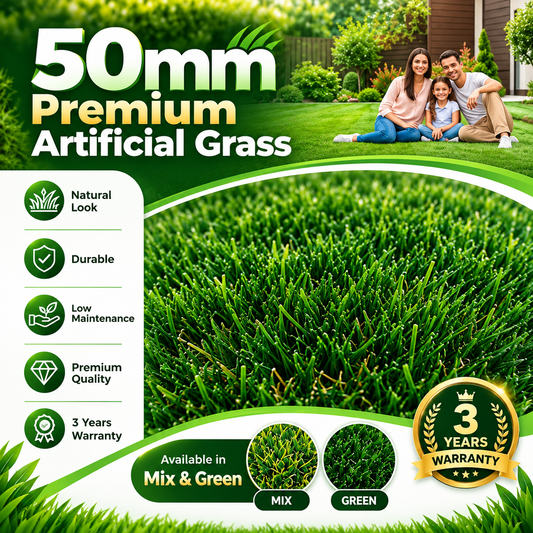Toyemporium 50mm Premium Artificial Grass – Realistic Synthetic Turf for Gardens & Outdoor Spaces