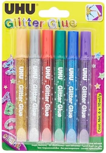 Uhu Glitter Glue Original 6X10Ml