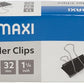 MAXI BINDER CLIP 32MM BOX OF 12PC BLACK - Marah Kids