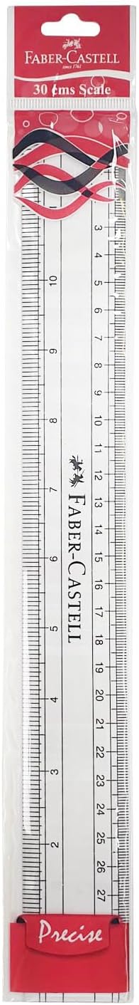 FABER - CASTELL CLEAR BROAD PLASTIC RULER 30CM - Marah Kids
