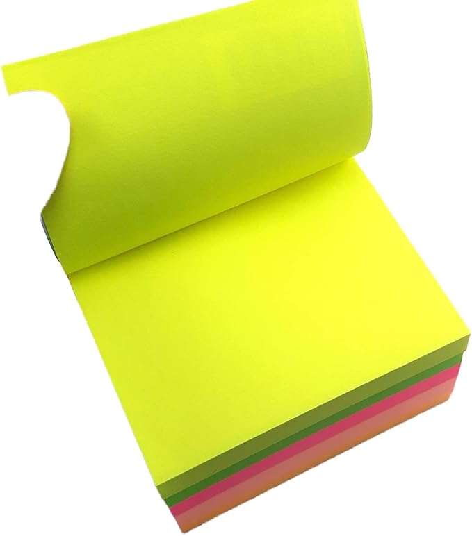 Maxi Sticky Notes 75X75Mm 5X80 Asst Neon Col 400Sh - Marah Kids